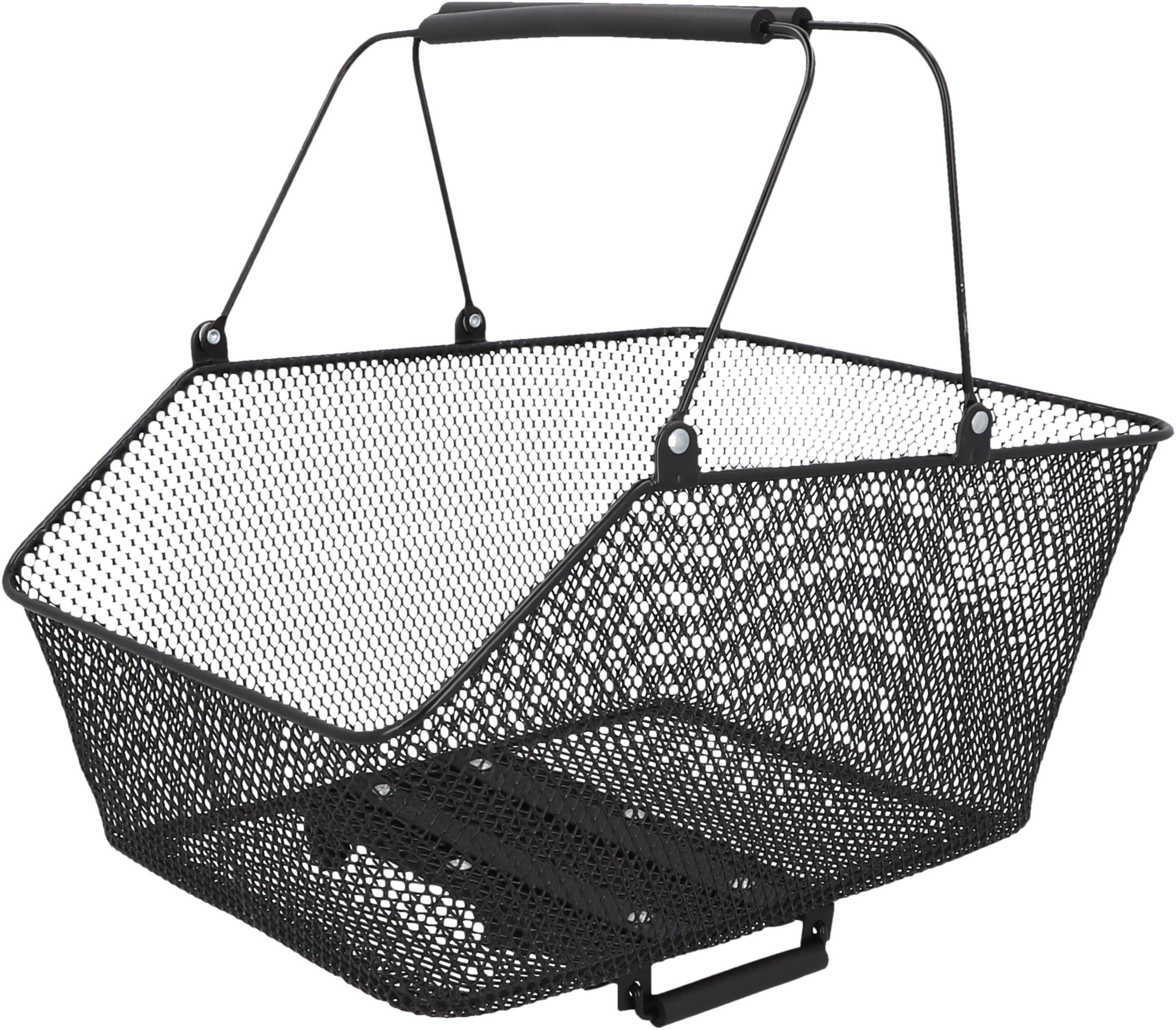 Fahrradkorb FISCHER FAHRRAD, schwarz, Taschen, B/H/T: 47cm x 34cm x 28cm, Metall, B:47cm H:34cm T:28cm