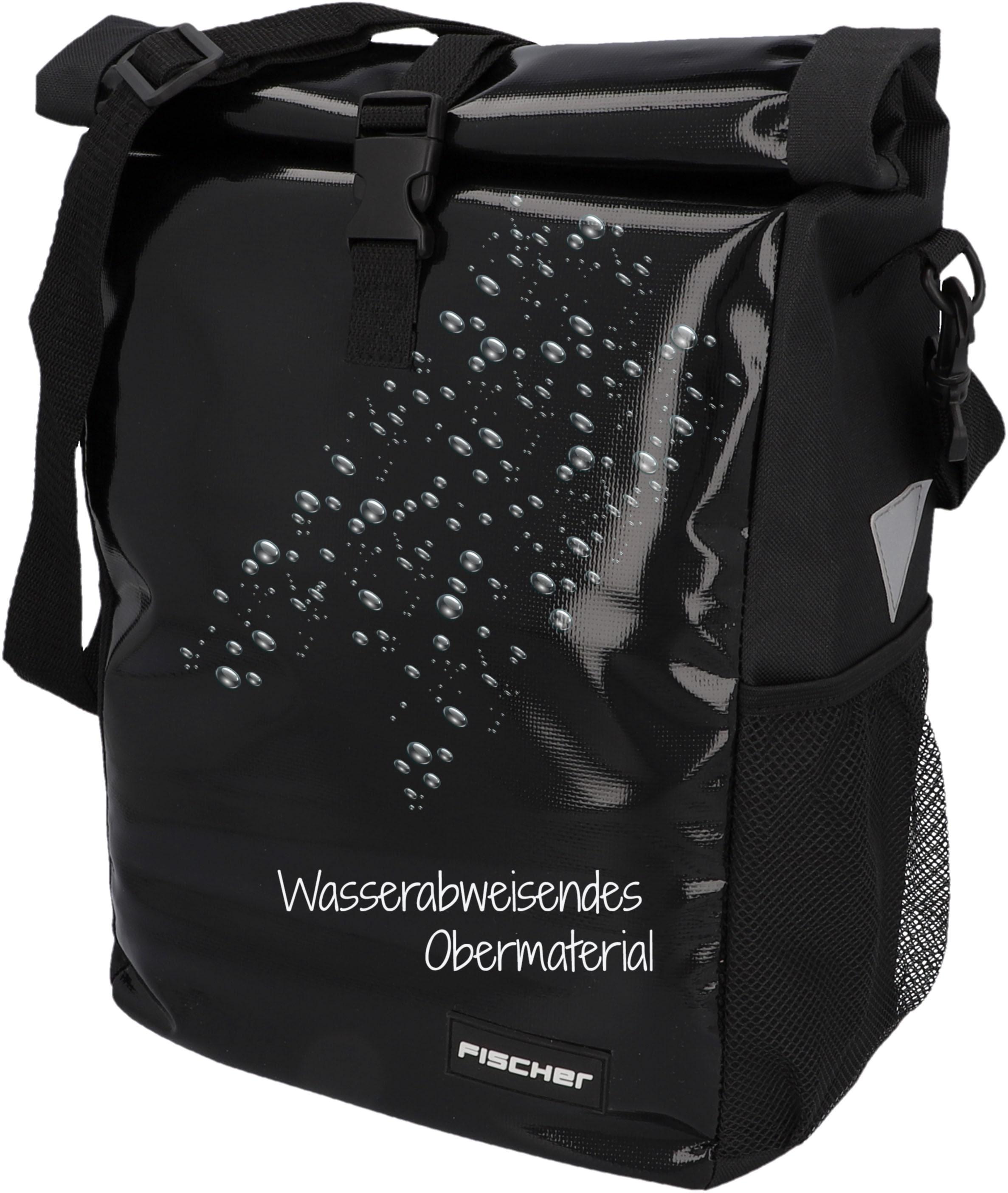 Fahrradtasche FISCHER FAHRRAD, schwarz, Taschen, B/H/T: 43,5cm x 41cm x 35cm, Polyester, Tarpaulin, B:43,5cm H:41cm T:35cm