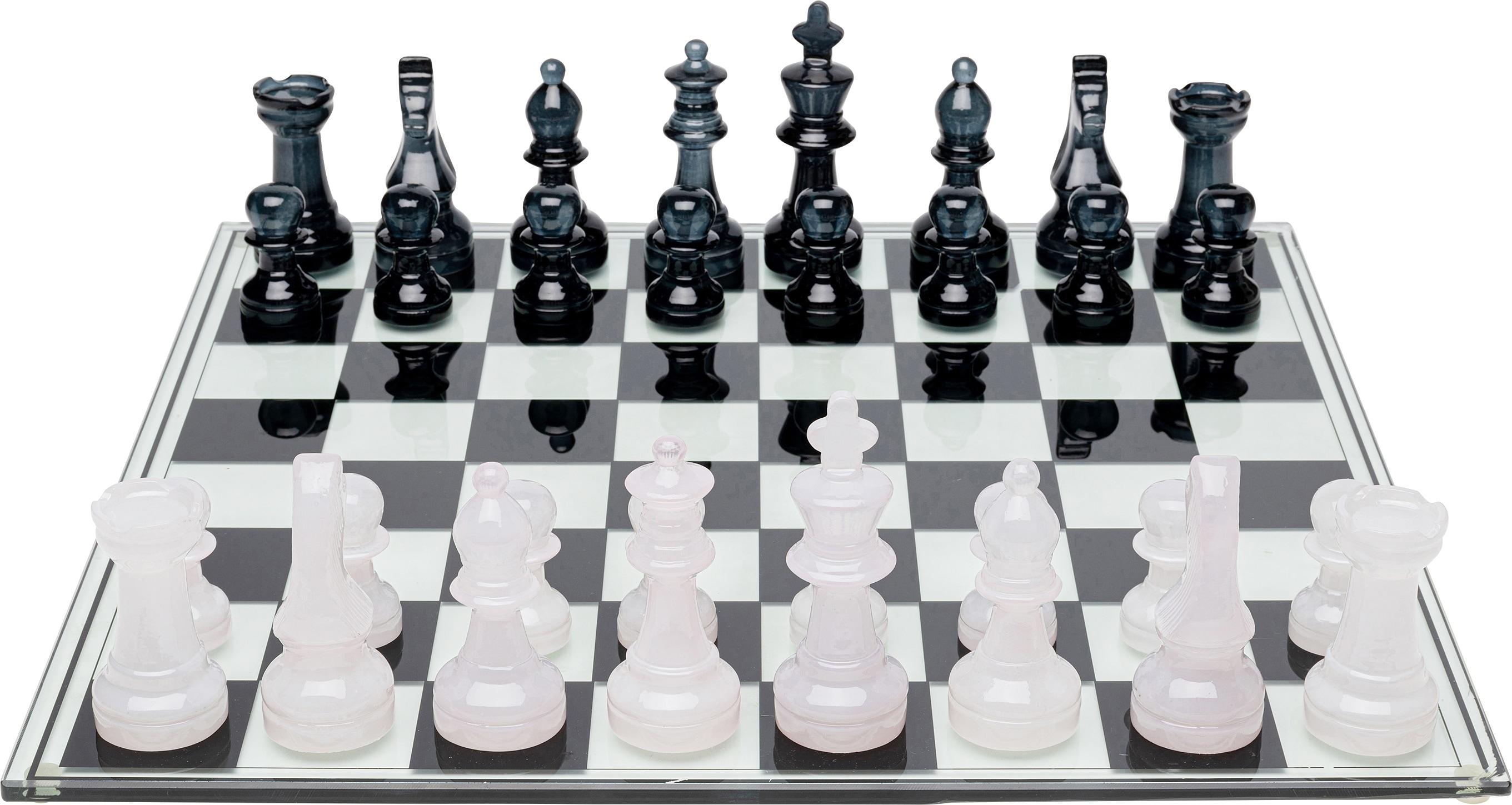 Dekoobjekt KARE DESIGN "Deko Objekt Chess Transparent 60x60cm", schwarz, B:60cm H:13cm T:60cm, Polyresin, Dekofiguren