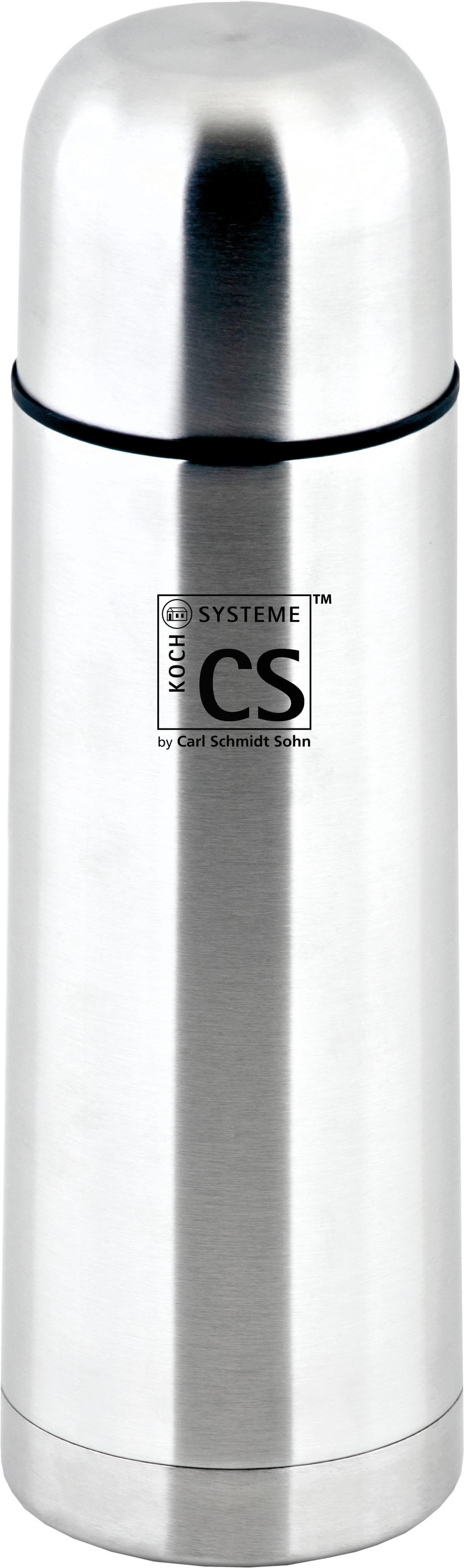 Isolierflasche CARL SCHMIDT SOHN "Elstra", grau (edelstahl), 500ml, Edelstahl, Trinkflaschen, Isolierflasche, rostfreier Edelsgtahl, bruch- und