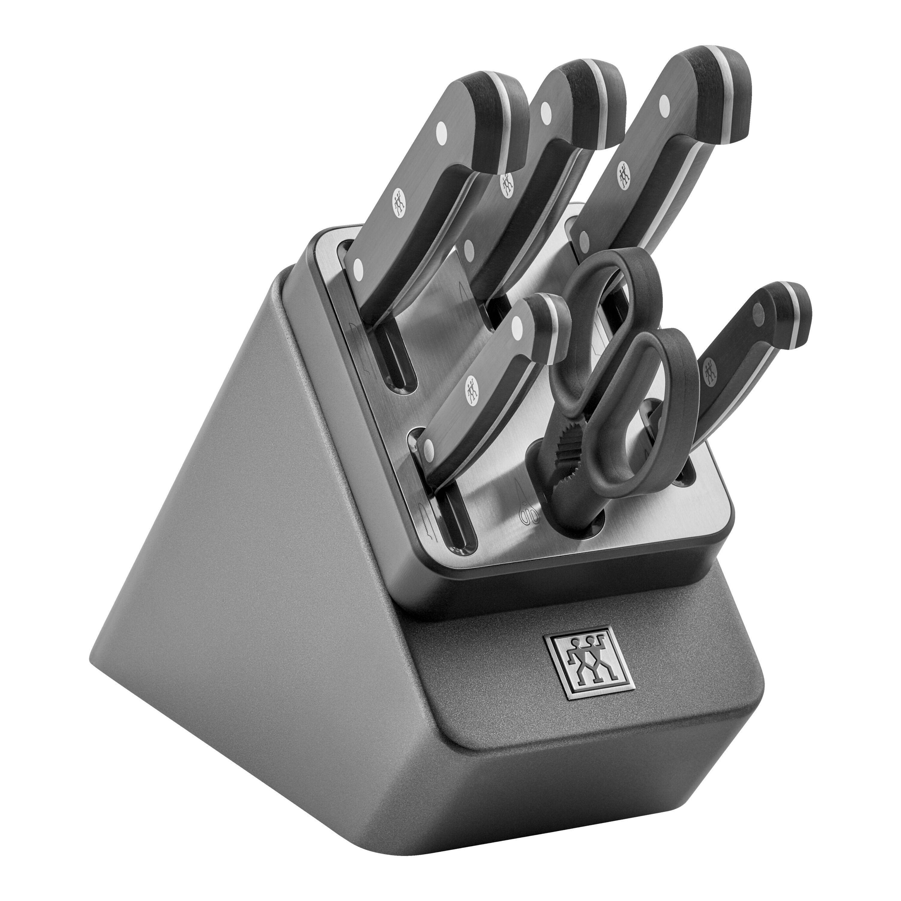 ZWILLING Gourmet 7-tlg, Selbstschärfender Messerblock, Anthrazit