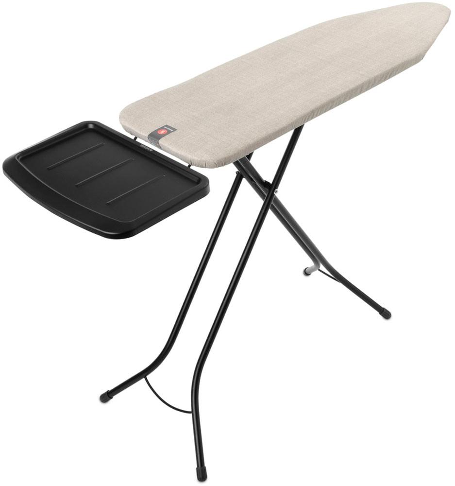 Bügelbrett BRABANTIA "Bügeltisch B, 124 x 38 cm, Dst-Ablage Solide", beige (denim grau), B:46,2cm T:70cm, Bügelbretter, Fairtrade-zertifiziert