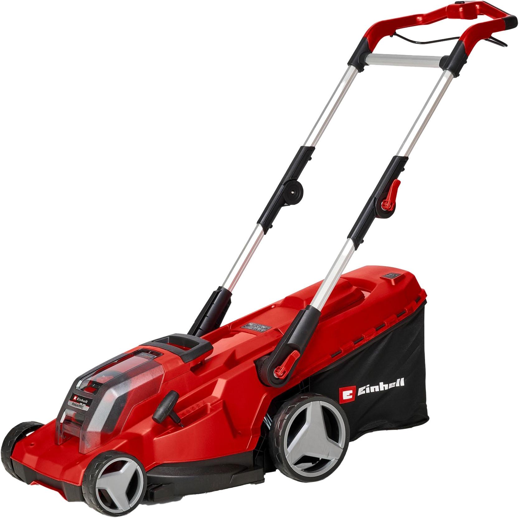 Akkurasenmäher EINHELL “Einhell Power X-Change RASARRO 36/40”, rot, B:47cm H:41,5cm T:85cm, Rasenmäher, mit 2x Akku 18V/4,0Ah und 2x