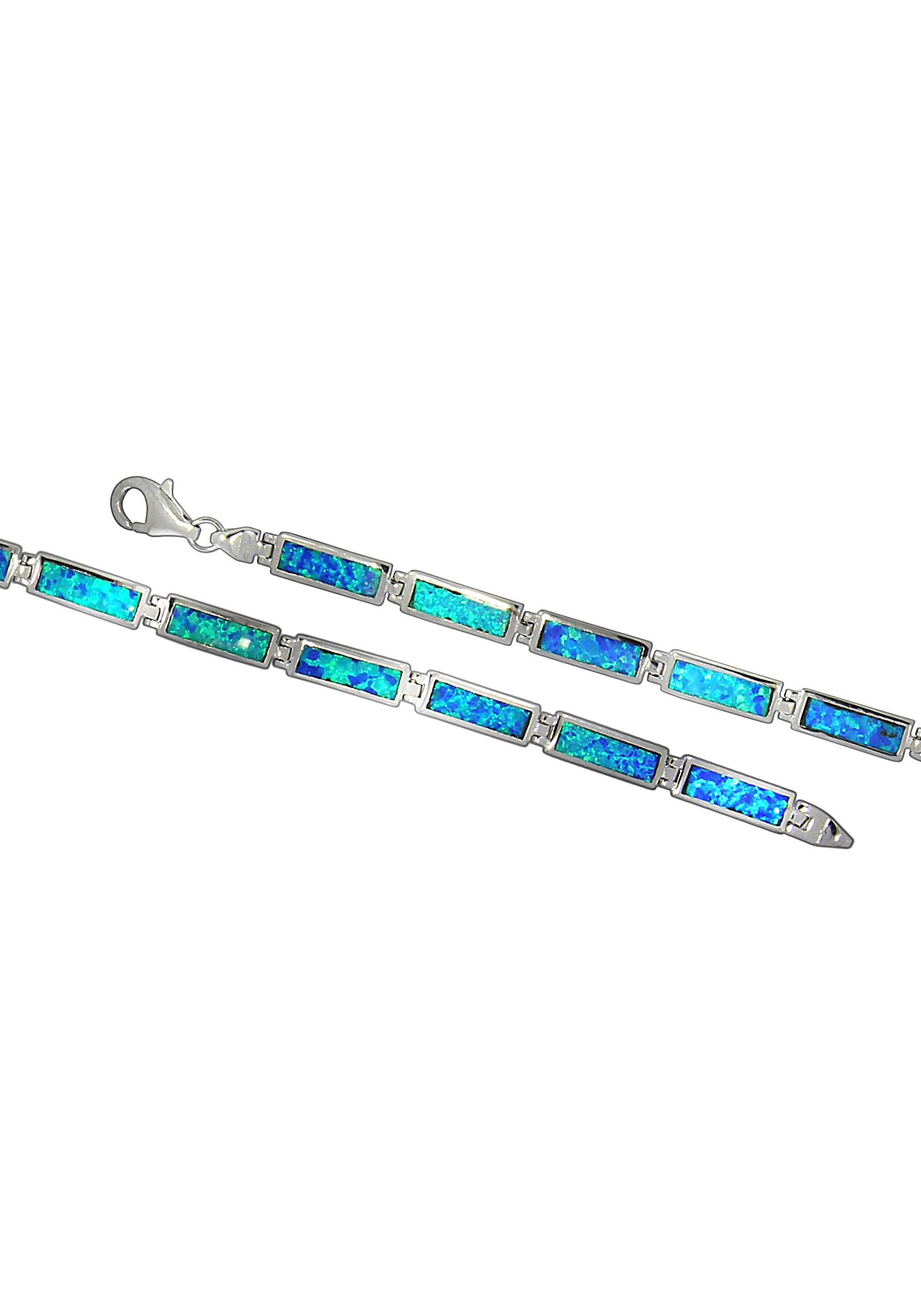 Armband FIRETTI "Schmuck Geschenk Silber 925 Armschmuck Armkette", bunt (silberfarben, blau, blau), Armbänder, Damen, 21cm, Silber 925