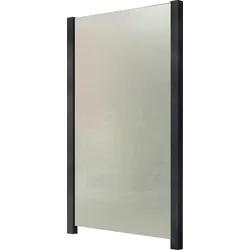 Zaun STAKET PRO, grau (anthrazit), Pfosten: 2 Stk., Aluminium, Glas, Zaunelemente, Glaszaun, Gesamtlänge: 1,14 m, 2 Pfosten