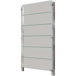 Zaun STAKET PRO, silber (silberfarben), Pfosten: 2 Stk., Edelstahl, Glas, Zaunelemente, Glaszaun, Gesamtlänge: 1,115 m, 2 Pfosten