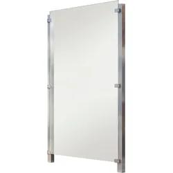 Zaun STAKET PRO, silber (silberfarben), Pfosten: 2 Stk., Edelstahl, Glas, Zaunelemente, Glaszaun, Gesamtlänge: 1,21 m, 2 Pfosten