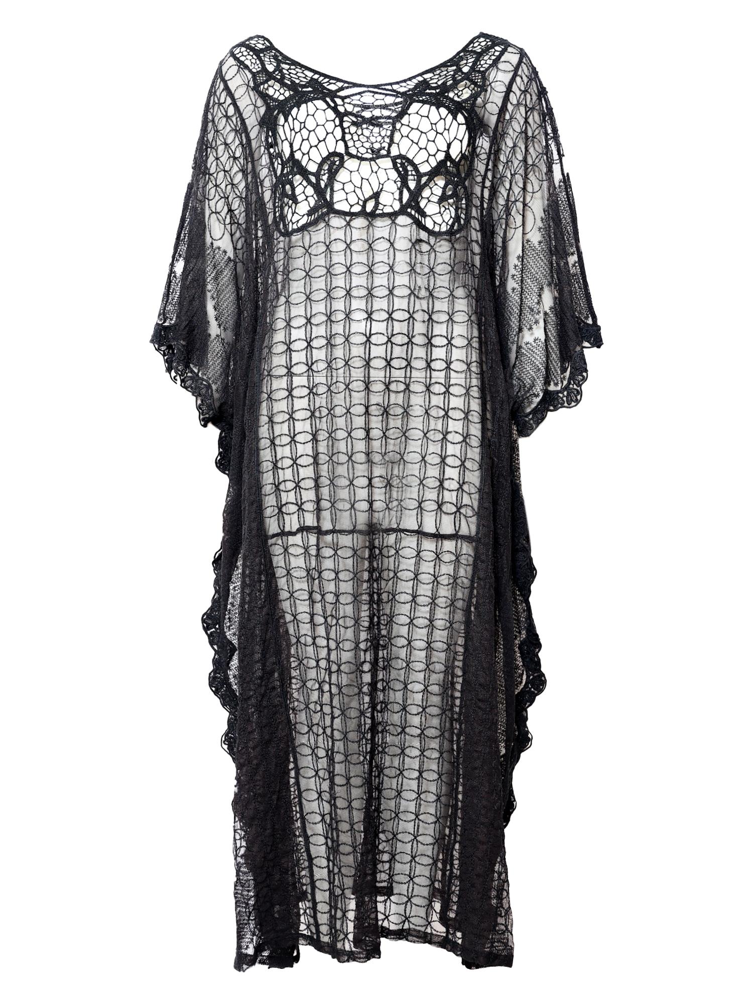 Strandkleid NASSAU BEACH "NB231050", Damen, Gr. OS, Einheitsgröße, schwarz, 100% Polyester, Kleider Strandkleid