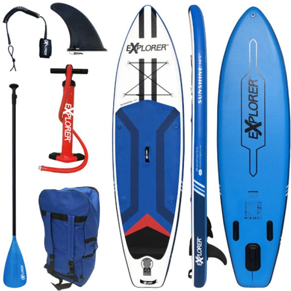 SUP-Board EXPLORER "Sunshine 10.0", bunt (blau, weiß, rot), Wassersportboards, 305x81x15cm 305cm, Kunststoff