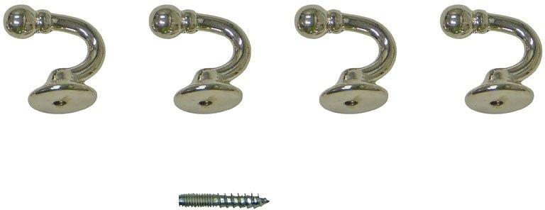 Raffhaken INDEKO "Tours, rund", silber (nickelfarben, glanz), Ø:3cm, Metall, Raffhalter
