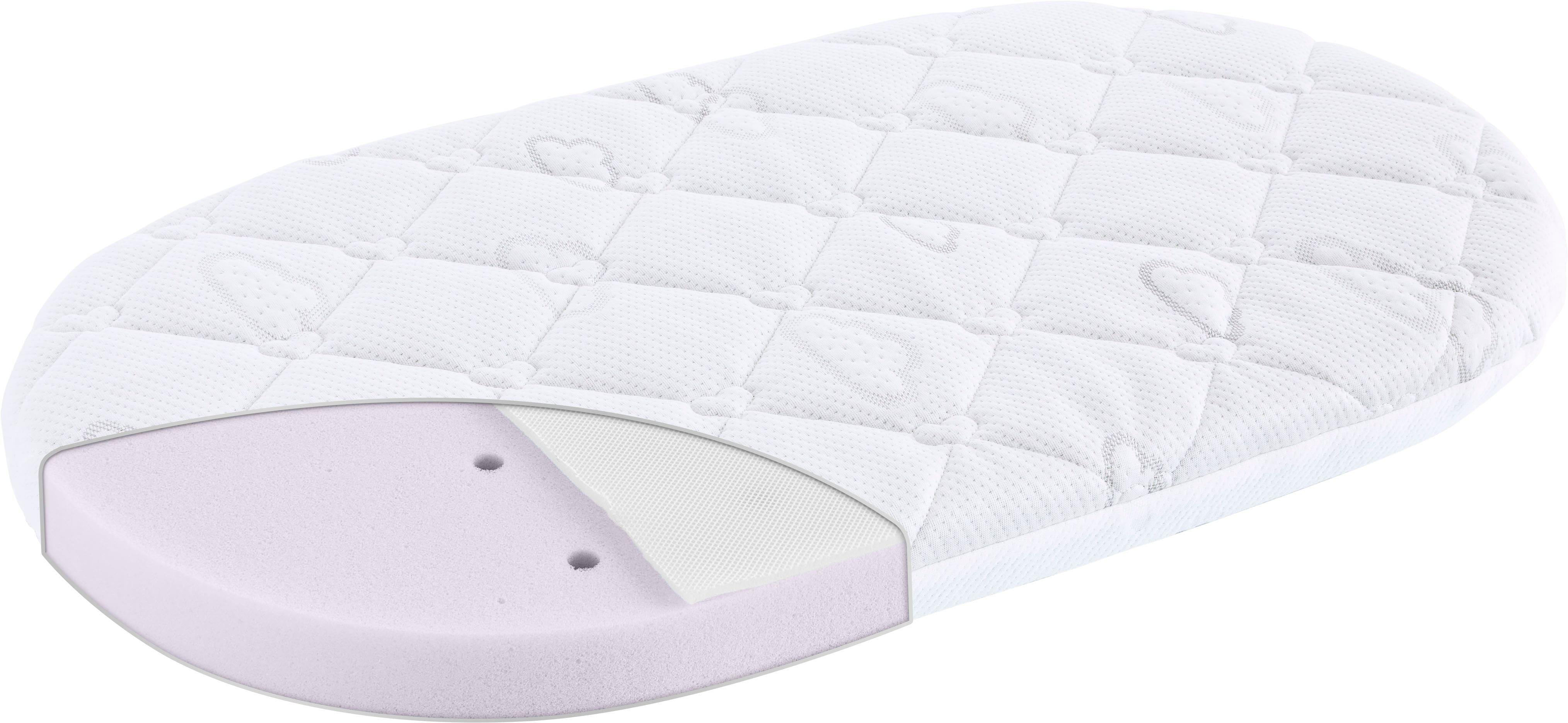 Babymatratze TRÄUMELAND "Brise Light Matratze passend für Uppababy Vista V2 & Cruz V2", weiß, B:32cm H:6cm L:75cm, Bezug (oben): 62% Polyester, 38%