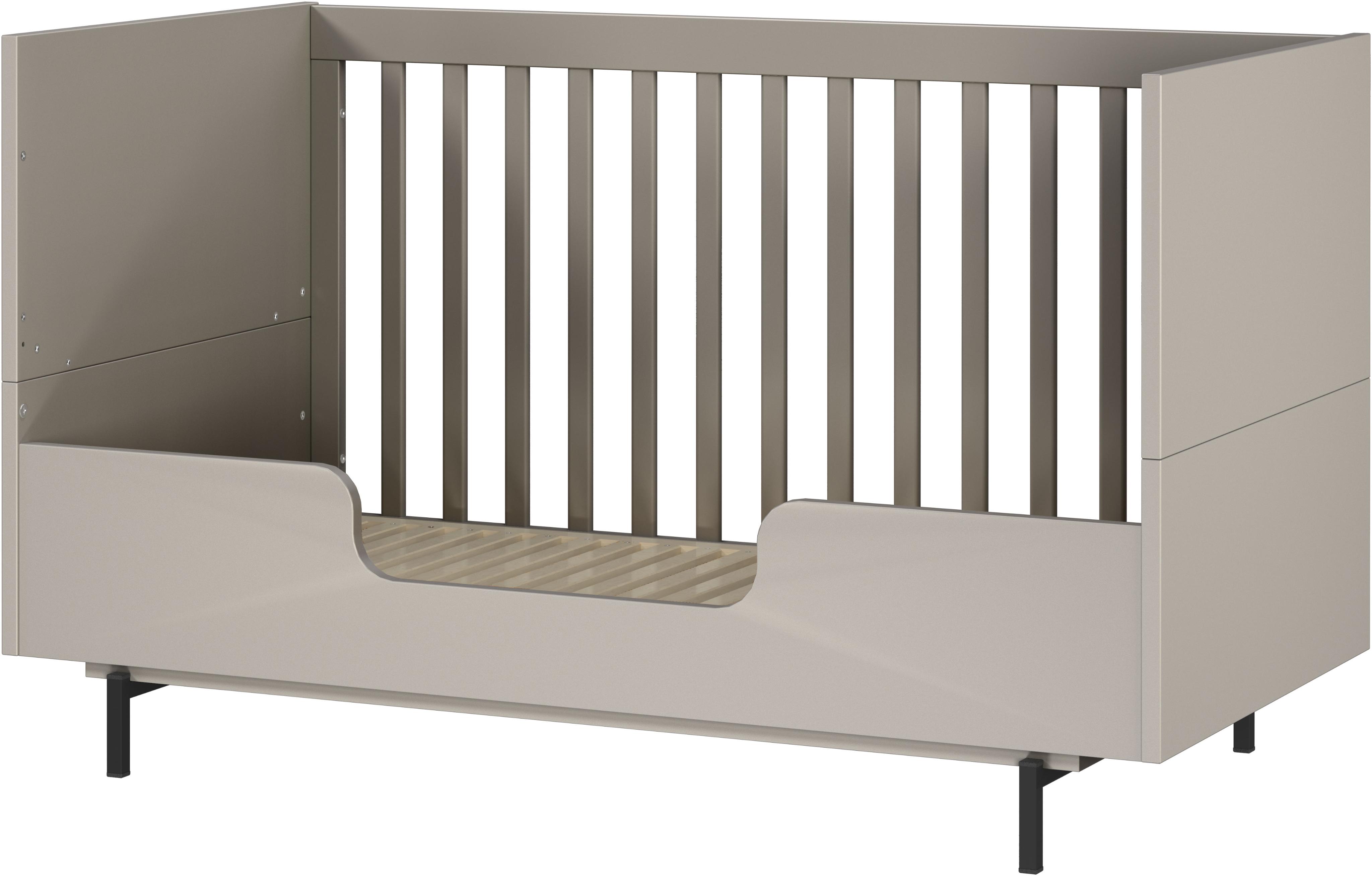 Kinderbett GERMANIA "Tomino in 2 Ausführungen", grau (steingrau, steingrau, steingrau), B:144cm H:87cm, Betten, Kinderbett, inkl. Umbauseiten, B/H/T