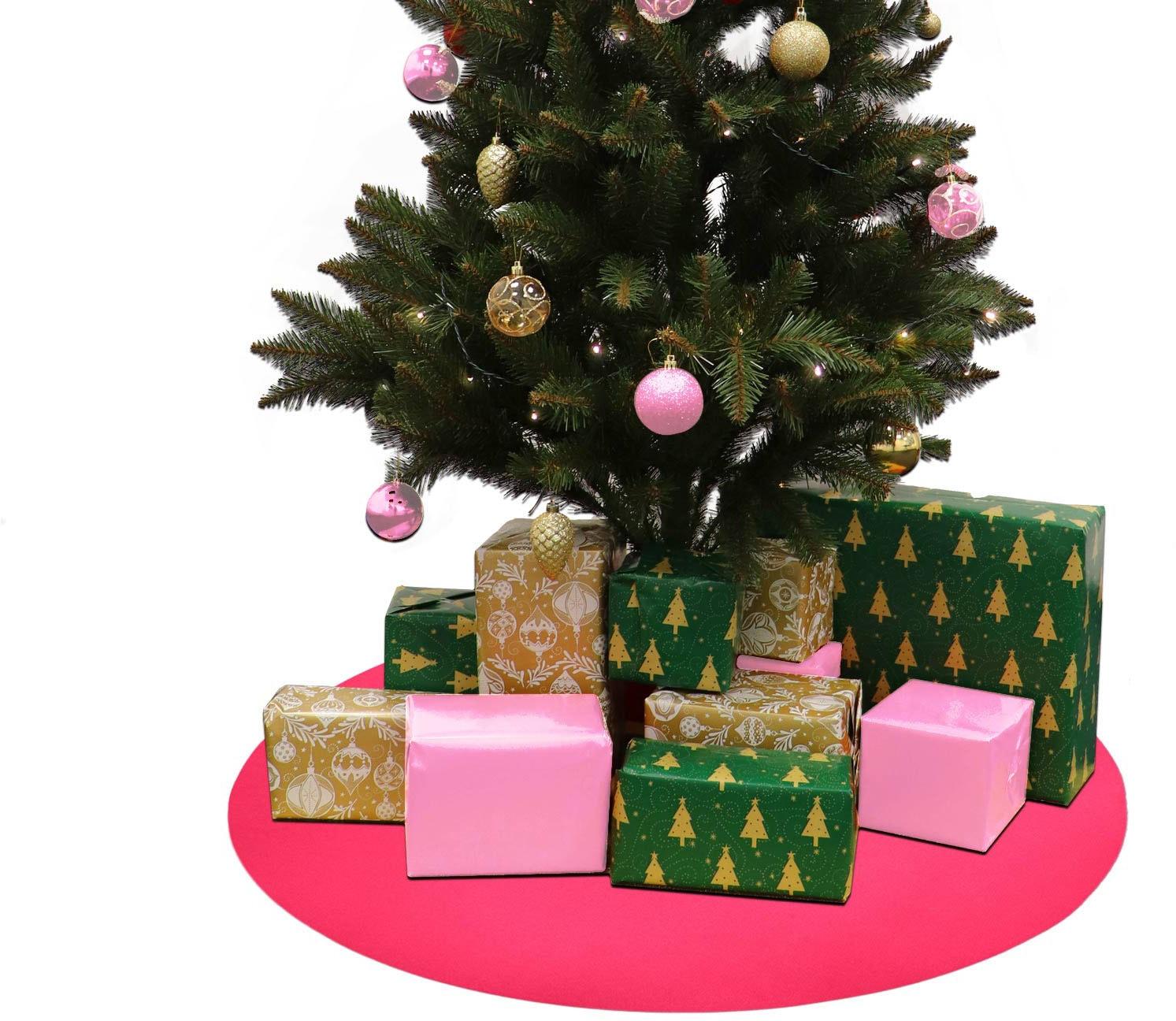 Baumteppich "Weihnachtsbaum & Adventskranz Unterlage "REVExpo", Made in Belgium", pink, H:5mm Ø:30cm, Polypropylen (PP), PRIMAFLOR-IDEEN IN TEXTIL,
