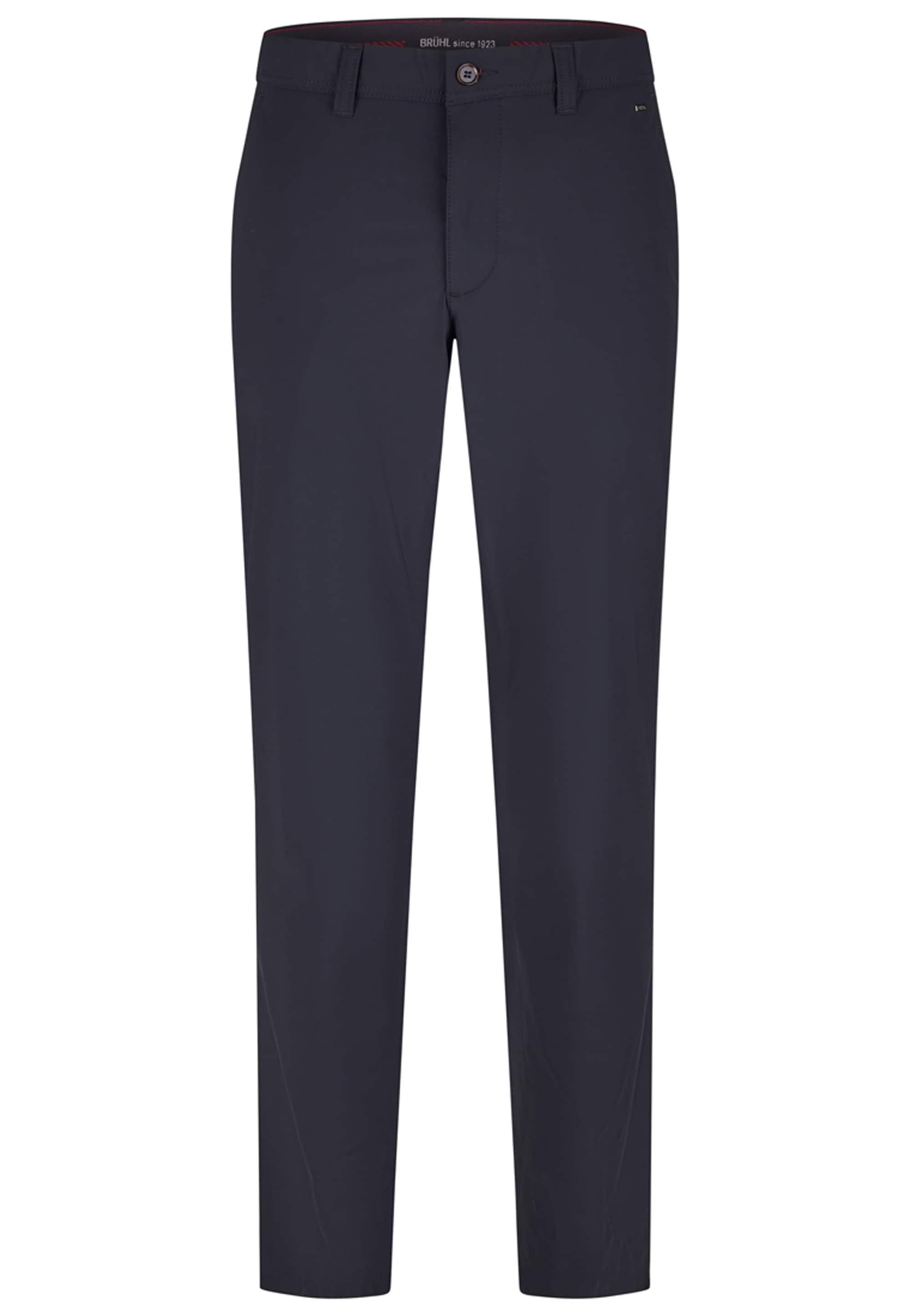 Chinohose BRÜHL "Aversa", Herren, Gr. 54, EURO-Größen, blau, 79% Polyamid, 21% Elasthan, unifarben, lang, Hosen Chinohose, aus Techno-Jersey