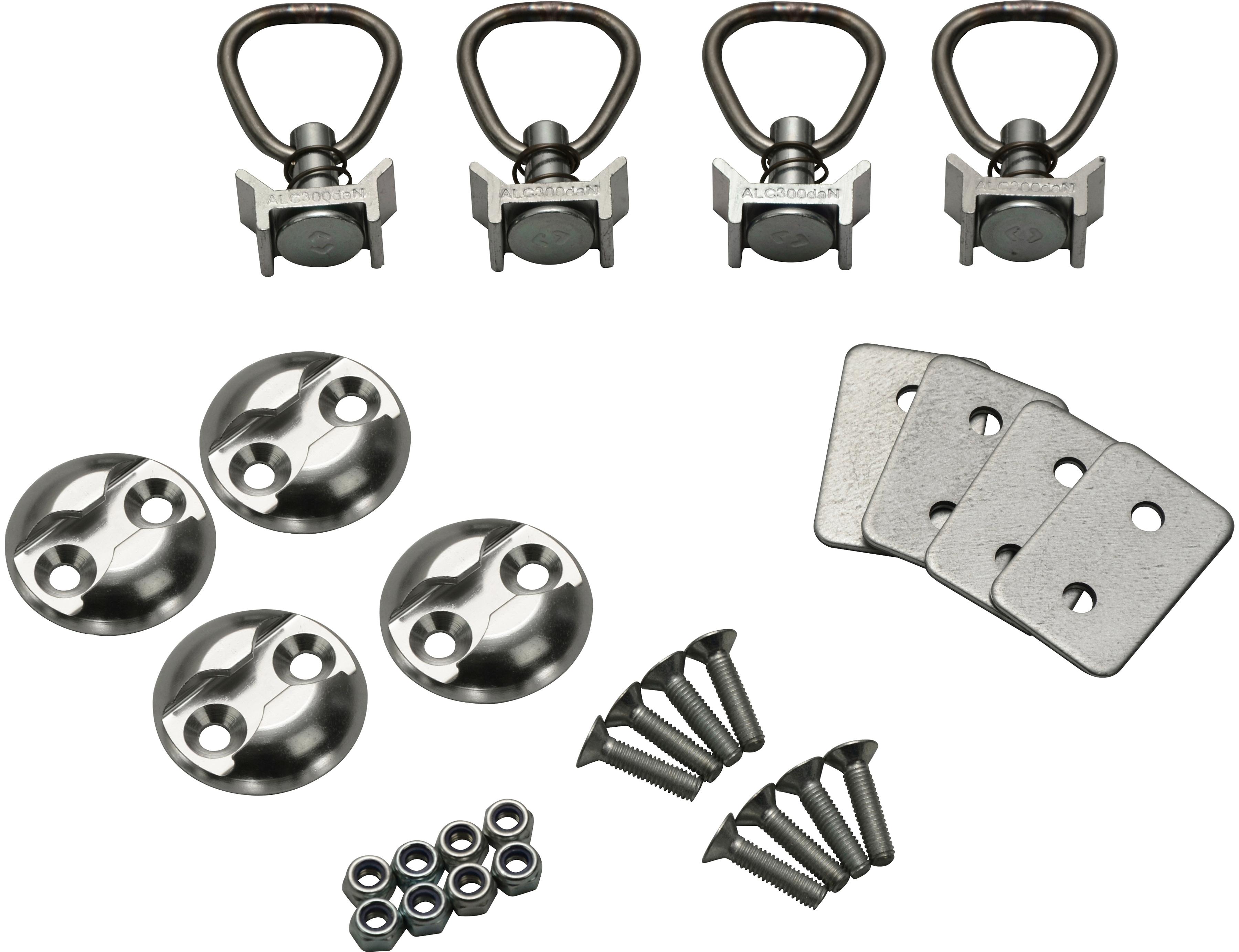 Schrauben-Set STEMA "Zurrset light", silber (silberfarben), Aluminium, Schrauben, Geeignet für Fahrzeuge und Anhänger, ermöglicht Setzen des