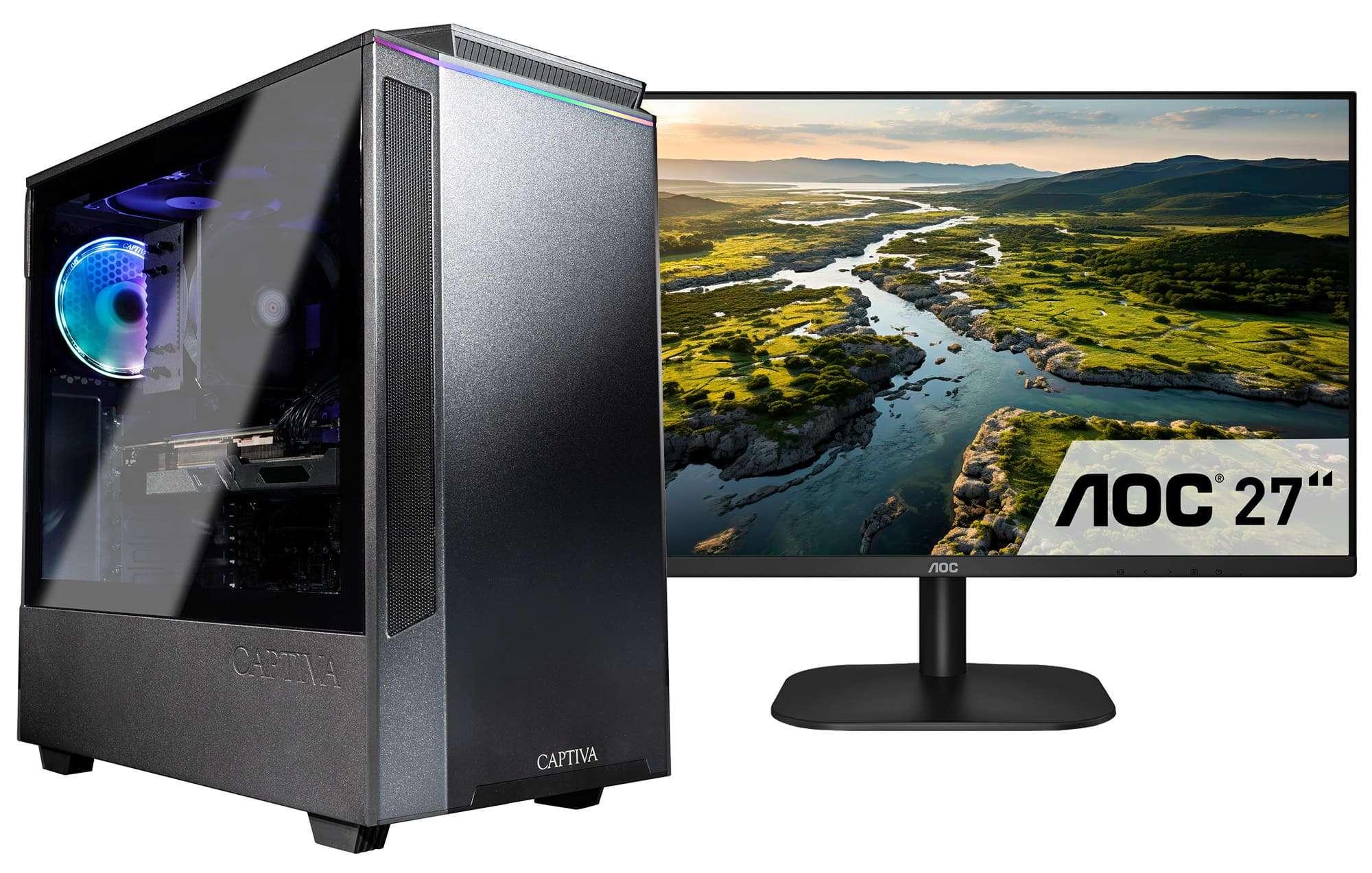 CAPTIVA Business-PC-Komplettsystem “Power Starter I75-098 TFT Bundle”, Energieeffizienz: E (A-G), schwarz, ohne Betriebssystem, 16 GB RAM