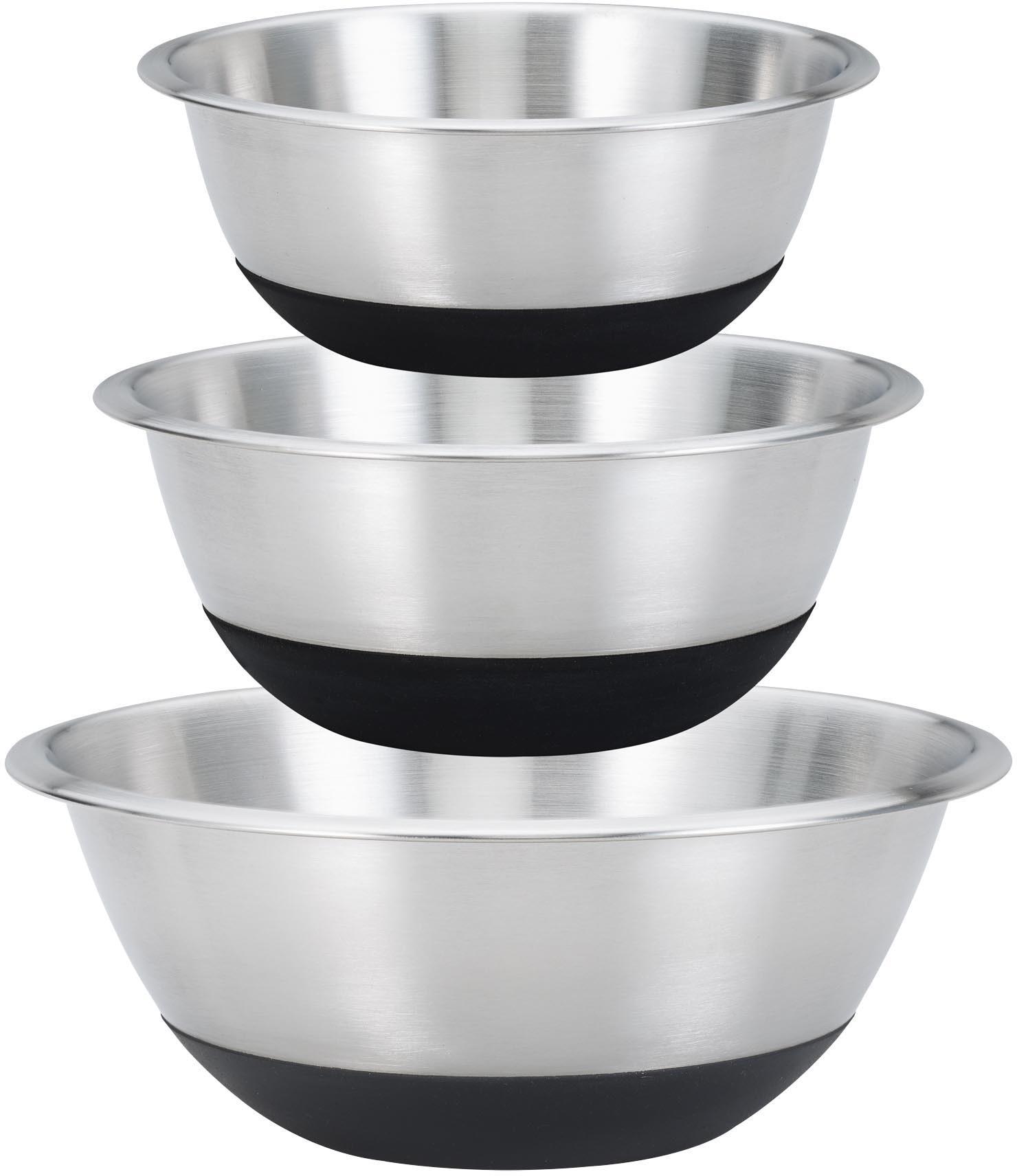 Schüssel KING “Black Steel”, silber (silberfarben, schwarz), Edelstahl, Schüsseln, Schüssel, für den täglichen Gebrauch