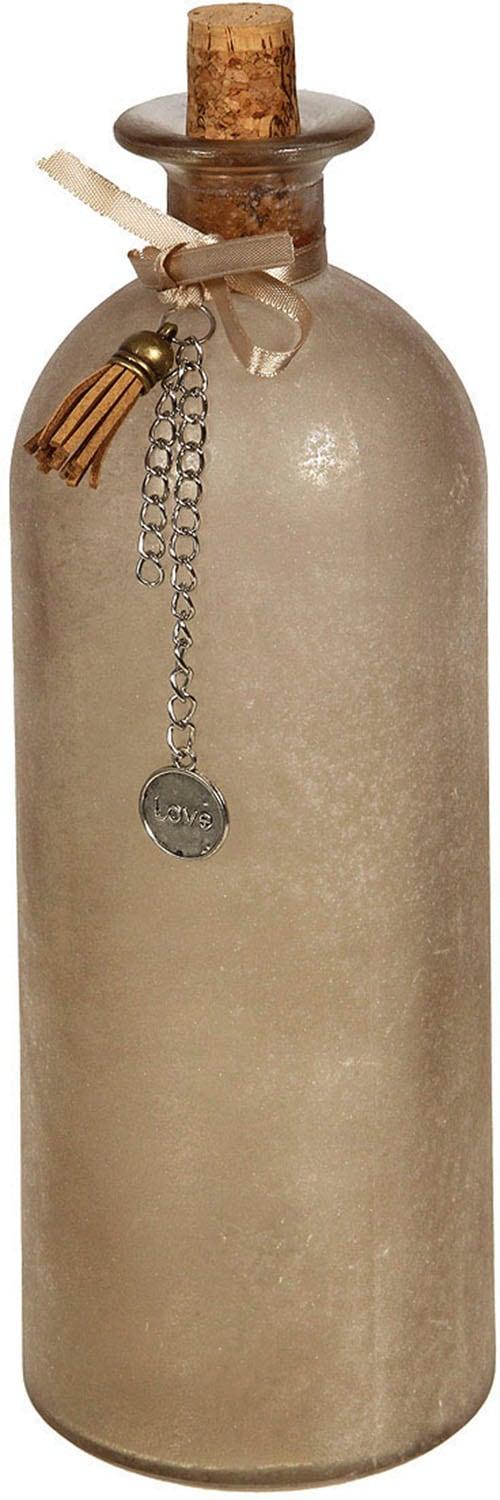 Dekovase AMBIENTE HAUS "Dekoaration Flasche - braun L", braun, B:9cm H:27cm T:9cm, Glas, Vasen