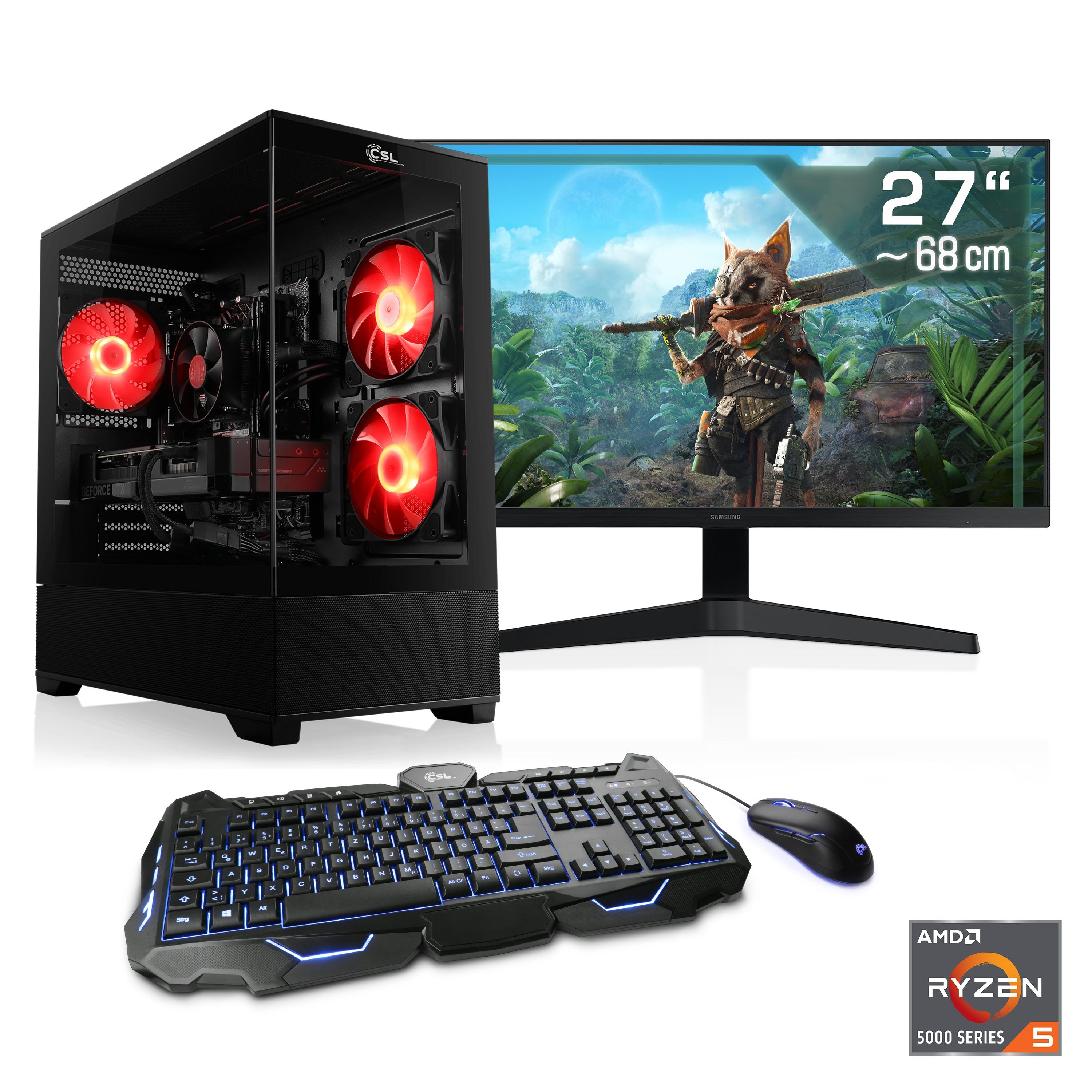 CSL Gaming-PC-Komplettsystem “AeroVision V24359”, Energieeffizienz: E (A-G), schwarz, Microsoft Windows 11 Home (64 Bit), 32 GB RAM 1.000