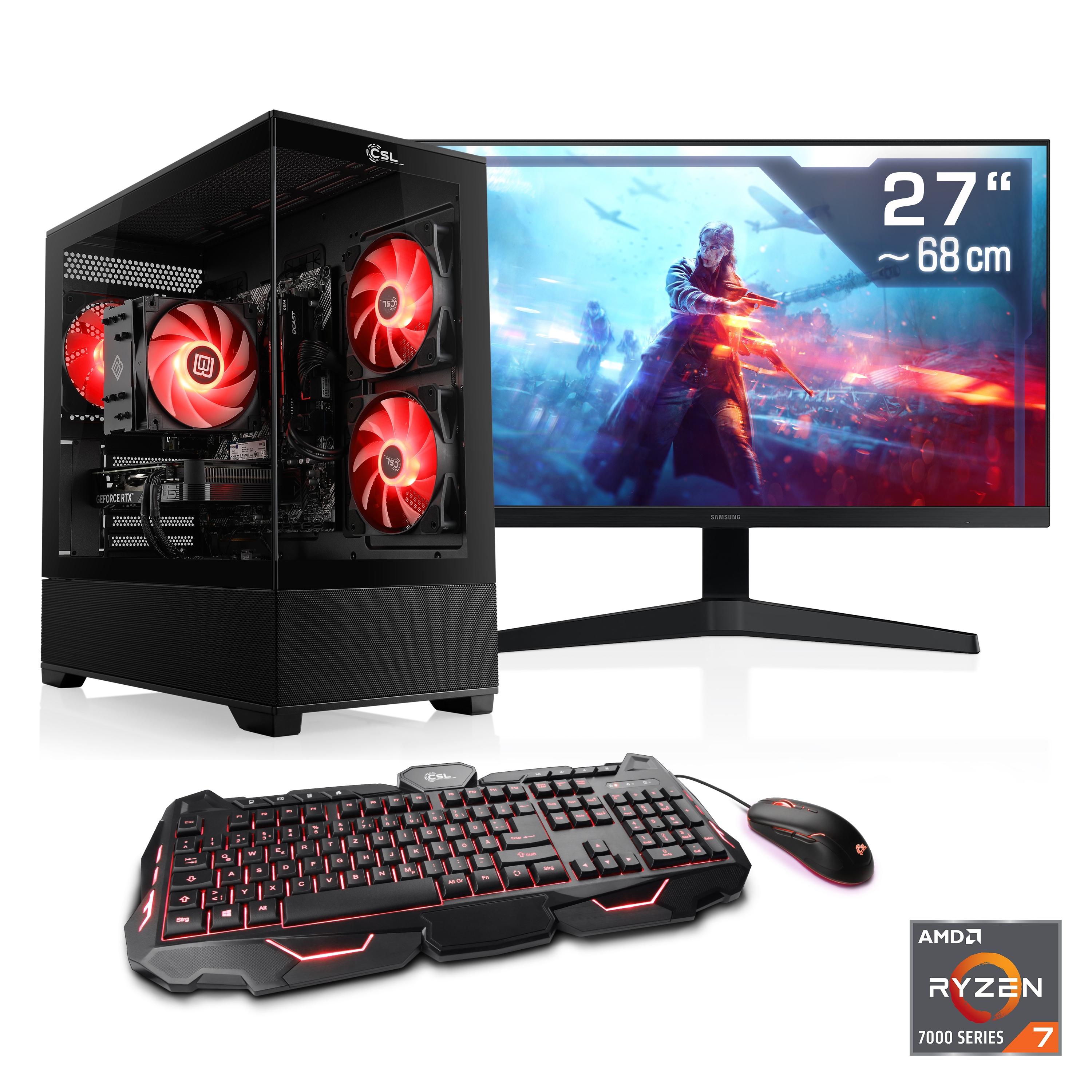 CSL Gaming-PC-Komplettsystem “AeroVision V24421”, Energieeffizienz: E (A-G), schwarz, Microsoft Windows 11 Home (64 Bit), 32 GB RAM 2.000