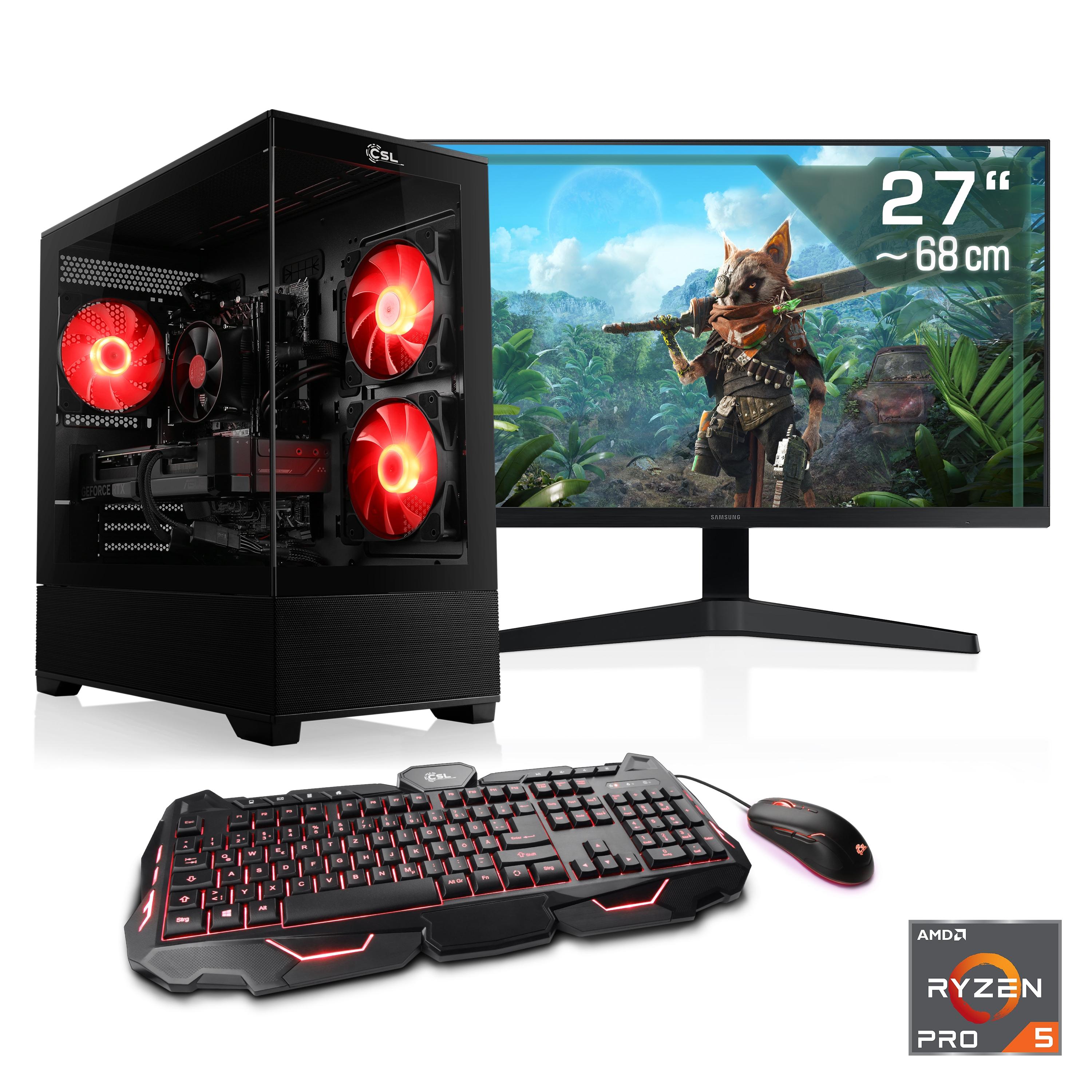 CSL Gaming-PC-Komplettsystem “AeroVision V24402”, Energieeffizienz: E (A-G), schwarz, Microsoft Windows 11 Home (64 Bit), 32 GB RAM 1.000