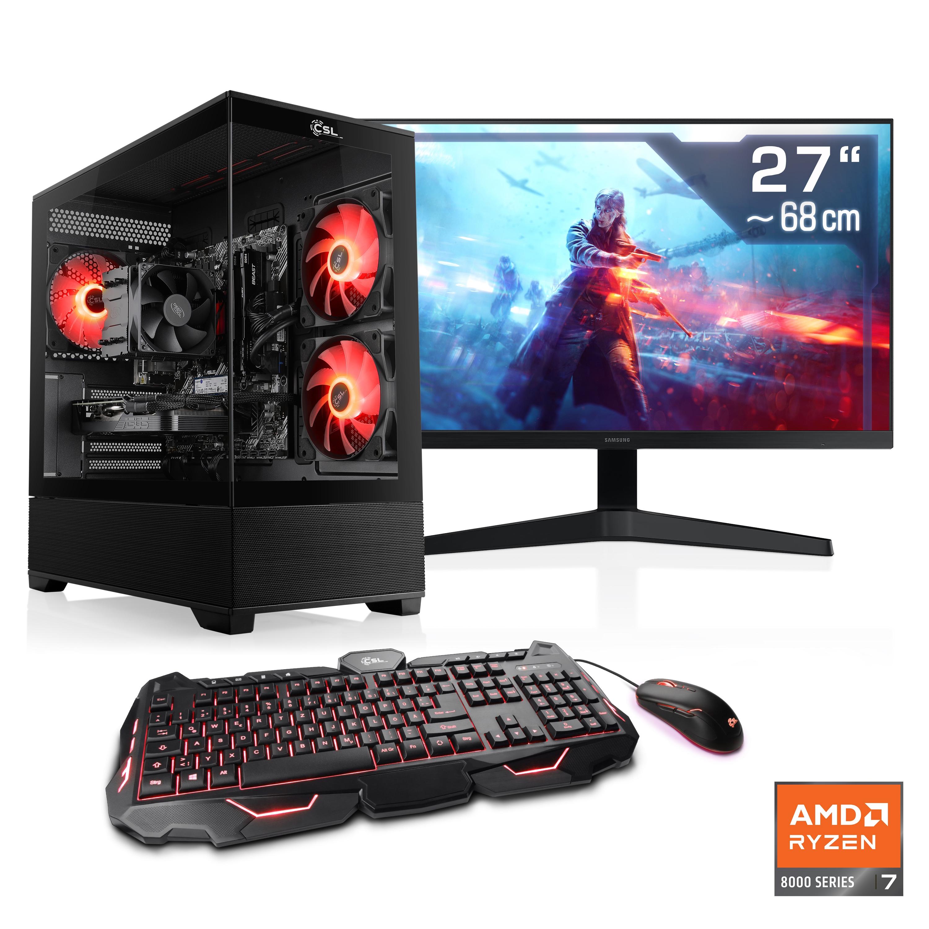 CSL Gaming-PC-Komplettsystem “AeroVision V24431”, Energieeffizienz: E (A-G), schwarz, Microsoft Windows 11 Home (64 Bit), 32 GB RAM 1.000