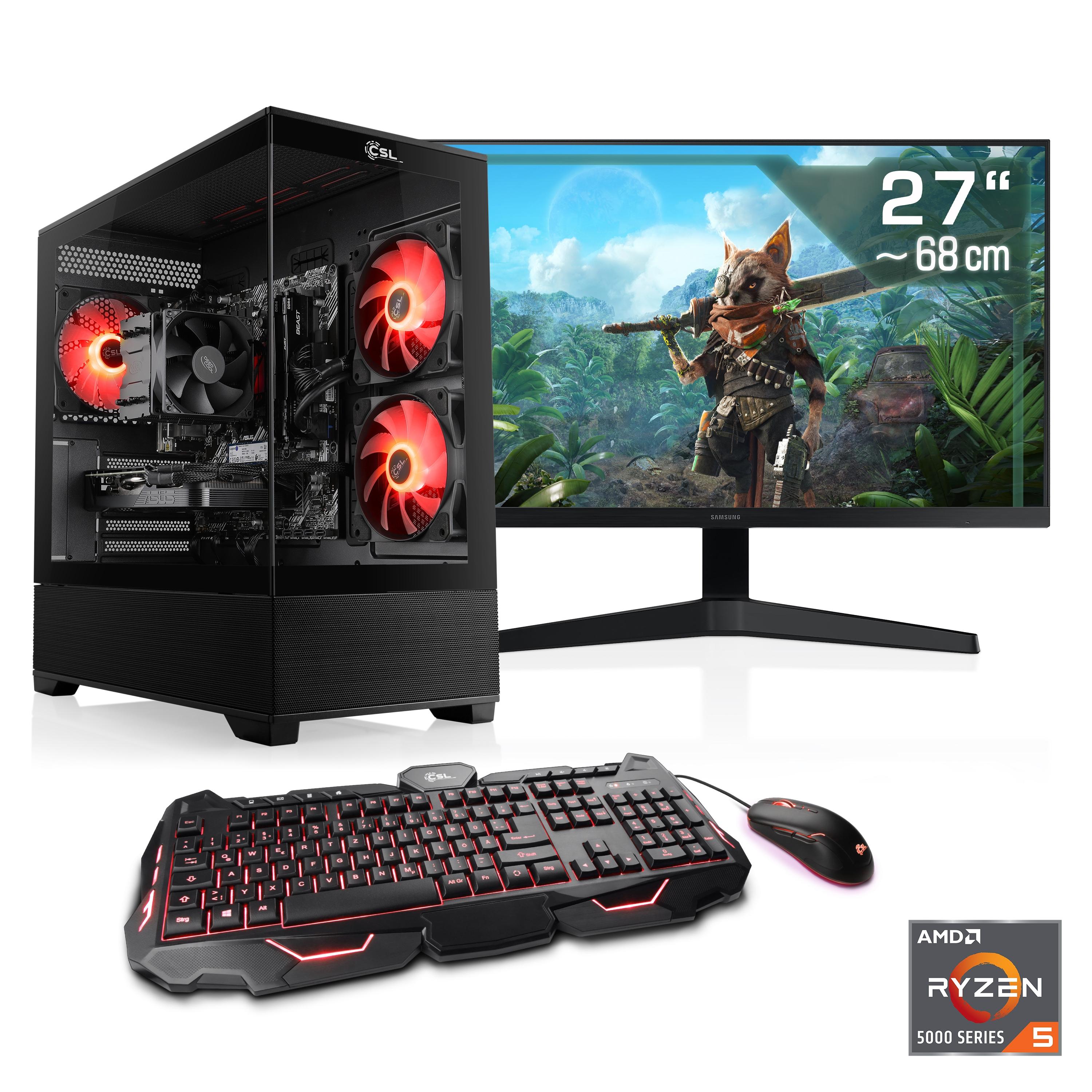 CSL Gaming-PC-Komplettsystem “AeroVision V24400”, Energieeffizienz: E (A-G), schwarz, Microsoft Windows 11 Home (64 Bit), 32 GB RAM 1.000