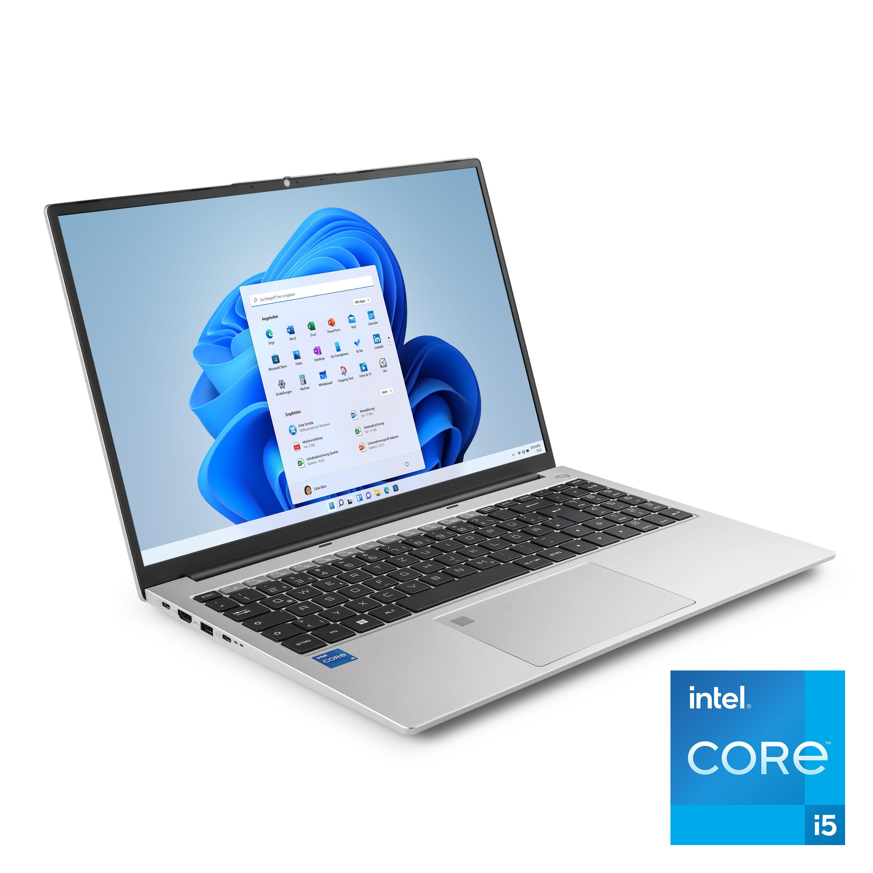 CSL Notebook "R'Evolve C16", silber, 16 GB RAM 1.000 GB SSD, Core i5, Microsoft Windows 11 Home (64 Bit), Notebooks