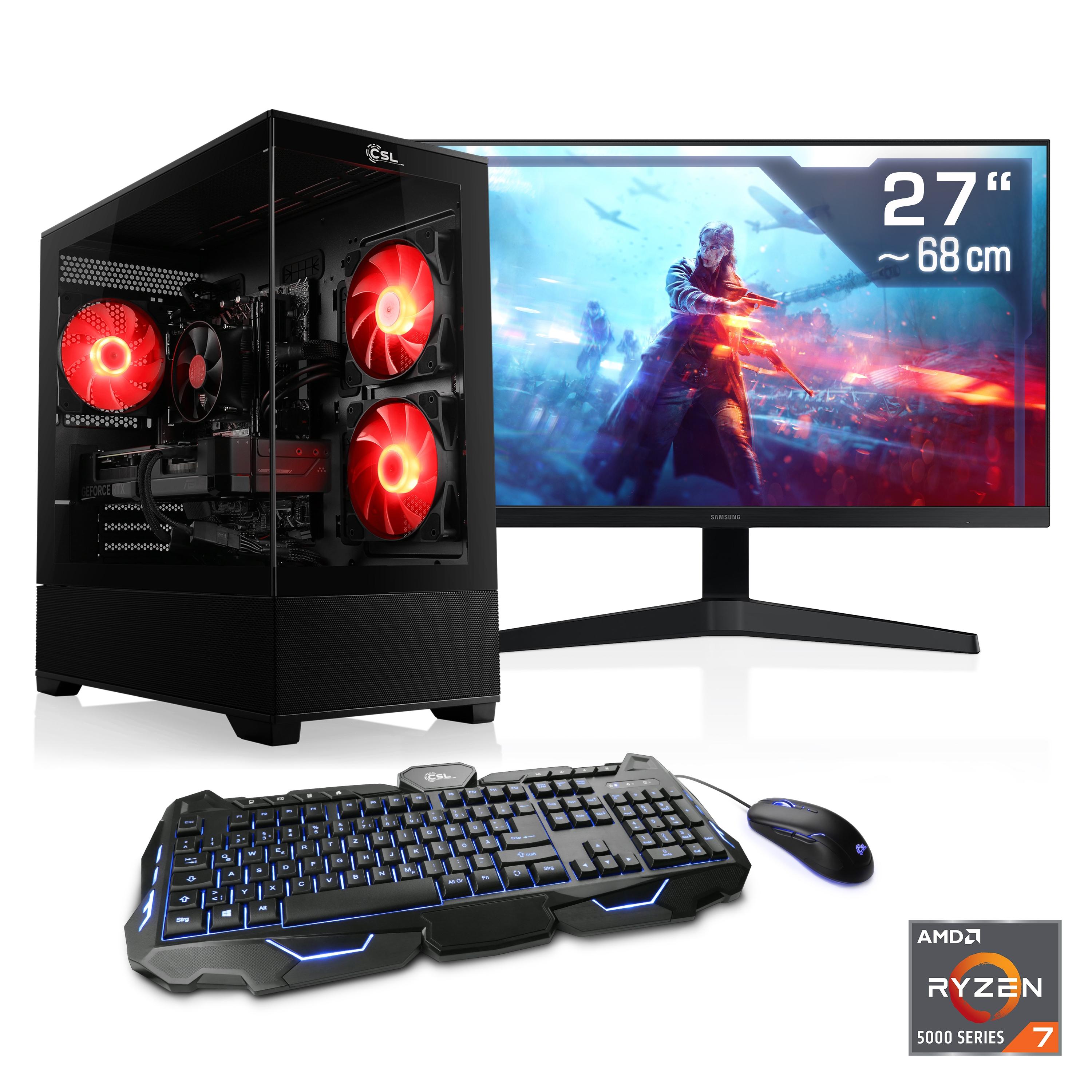CSL Gaming-PC-Komplettsystem “AeroVision V24369”, Energieeffizienz: E (A-G), schwarz, Microsoft Windows 11 Home (64 Bit), 64 GB RAM 2.000