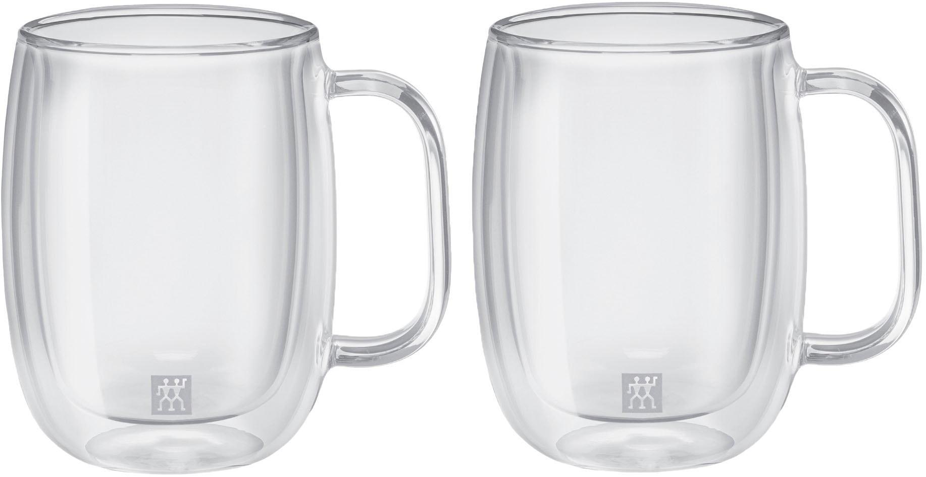 Gläser-Set ZWILLING "Sorrento Plus", transparent, B:9,1cm H:11,5cm, Borosilikatglas, Trinkgefäße, Doppelwandig, Borosilikatglas, 2-tlg., je 350 ml
