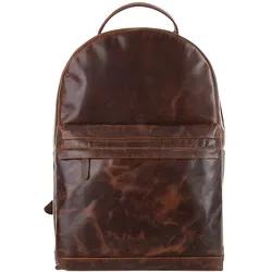 Laptoprucksack X-ZONE, Gr. B/H/T: 43cm x 29cm x 12cm, onesize, braun (cognac), Leder, Rindsleder, beschichtet, leicht glänzend, Rucksäcke Laptoprucksa