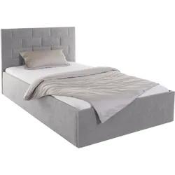 Polsterbett, grau, B:130cm H:98cm L:210cm, Bezug Bett: 100% Polyester;Bonnell-Federkernmatratze: 51% Polypropylen, 39% Polyester, 10% Baumwolle;Kaltsc