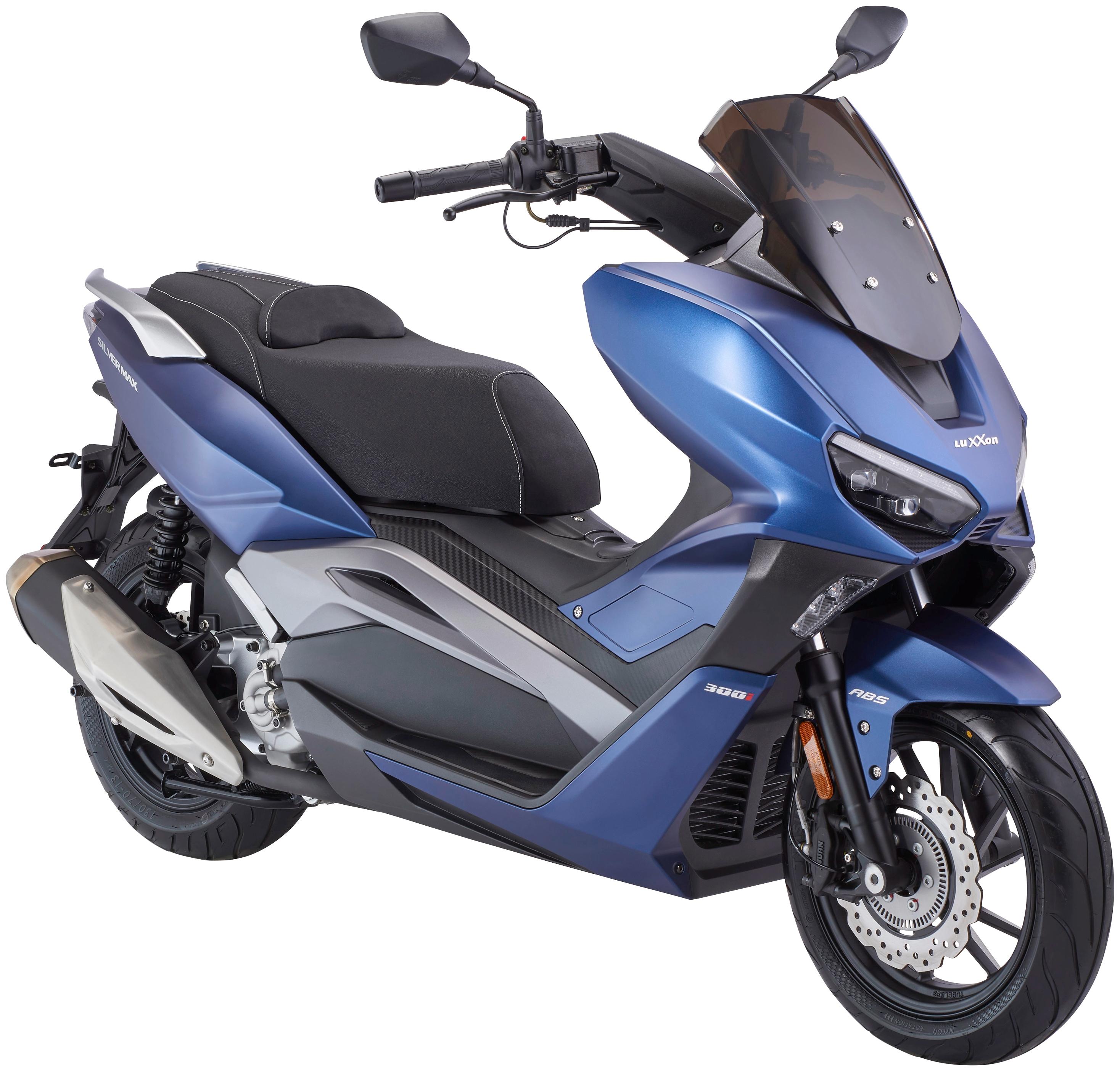 Motorrad LUXXON "Silvermax", blau (blau, schwarz), Motorroller, 120 km/h, B:755cm H:1.130cm L:1.930cm