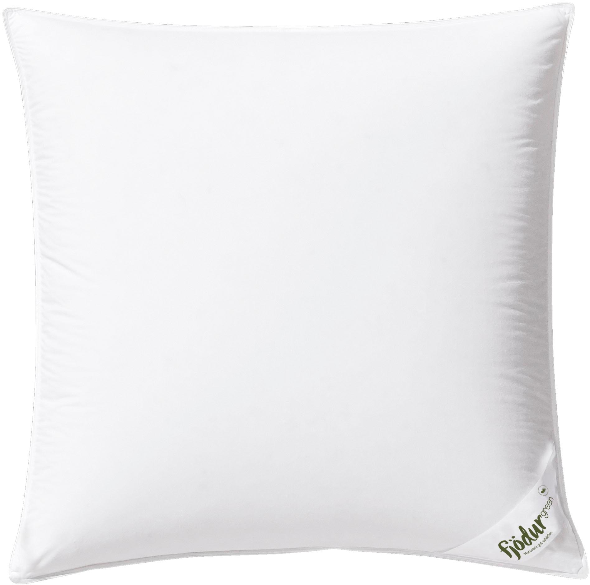 Federkopfkissen FJÖDUR "Fleur, Kissen Made in Germany", weiß, B:80cm L:80cm, Bezug: 100% Baumwolle. Füllung: 85% Federn, 15% Daunen, Kopfkissen,