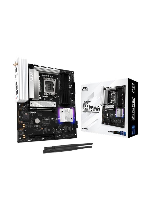 ASRock B860 Pro RS WiFi Mainboard - Intel B860 - Intel LGA1851 socket - DDR5 RAM - ATX