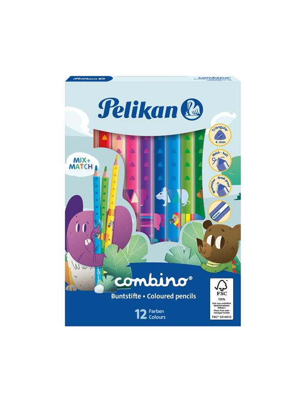 Pelikan Buntstifte combino® dreieckig, dick, 12 Farben