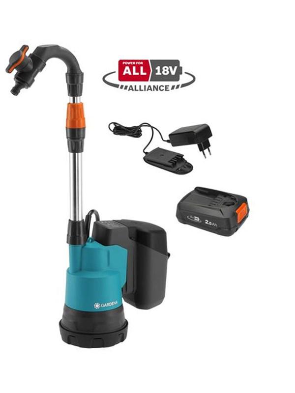 Gardena Battery Rain Water Tank Pump 2000/2 Li-18 ready-to-use Set