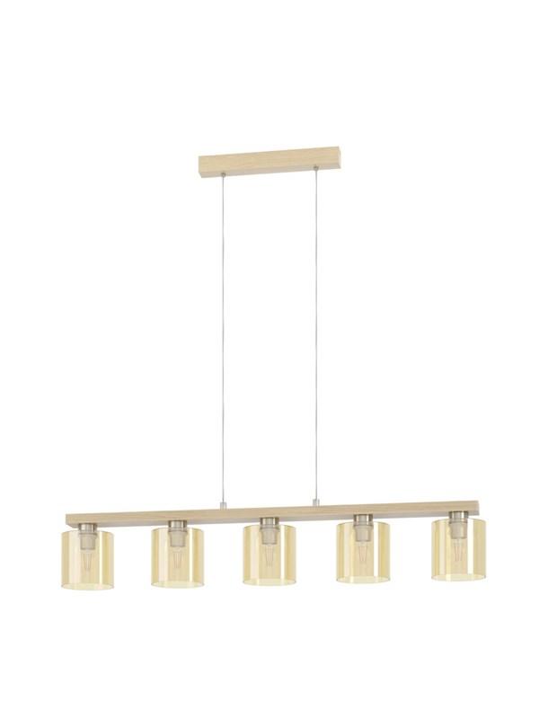 EGLO CASTRALVO LANGER TISCH E27 5L GS/HOLZ/AMBER