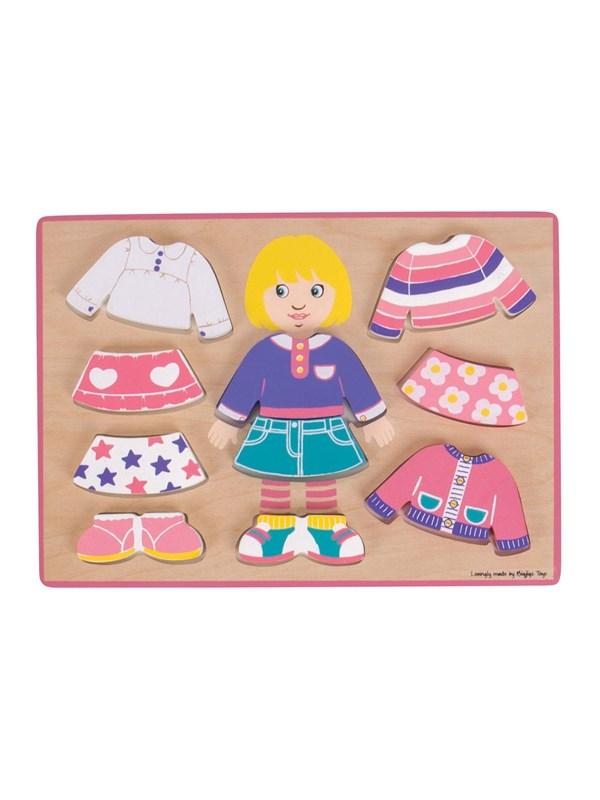 Bigjigs Wooden Dress Up Puzzle Girl 10pcs.