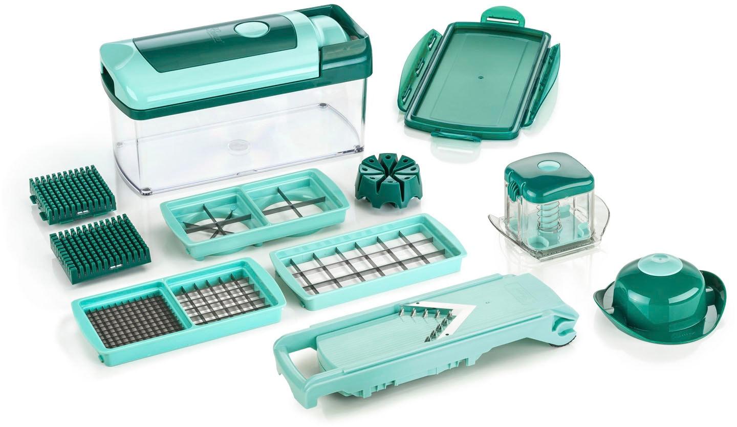 Zerkleinerer GENIUS “Nicer Dicer Fusion Set 13-tlg.”, grün (mintgrün), B:21,5cm H:17,4cm T:30,5cm, Zerkleinerer, Einfach, praktisch, sicher