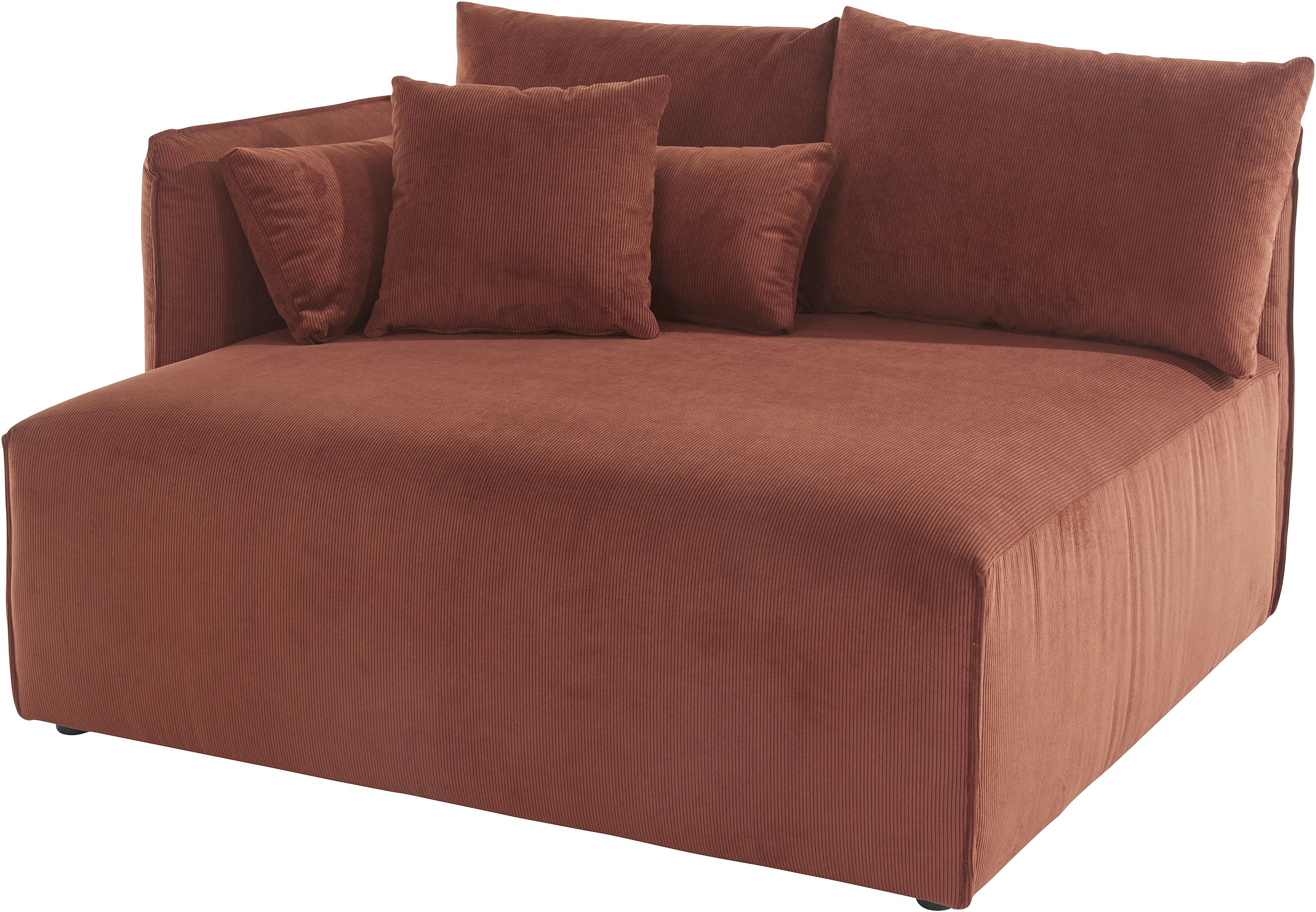 Ottomane OTTO HOME "Nöre", orange (terra), B:138cm H:86cm T:128cm, 100% Polyester, Sofas, Ottomane, kurzes Lounge-Modul - zum Zusammenstellen, Breite