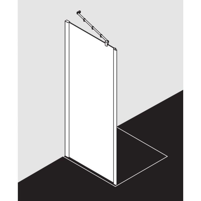 Kermi Pasa XP Seitenwand für Pendeltür mit Festfeld PXUWD07520VAK 75x200cm, silber hochglanz, ESG klar, auf Duschwanne