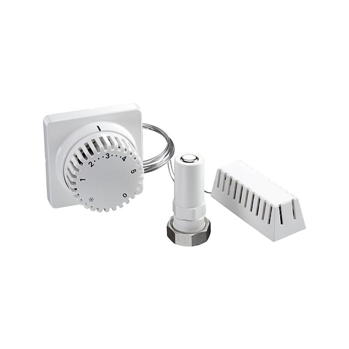 Oventrop Uni FH Thermostat 1012396 7-28 GradC, Nullstellung, weiß, mit Fernfühler, Kapillarrohr 5 m