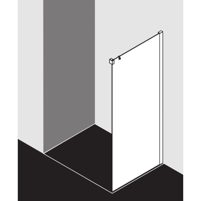 Kermi Nica Seitenwand 1-tlg. NITWR10320VPK 103x200cm, silber hochglanz, ESG klar Clean, rechts, auf Duschplatz