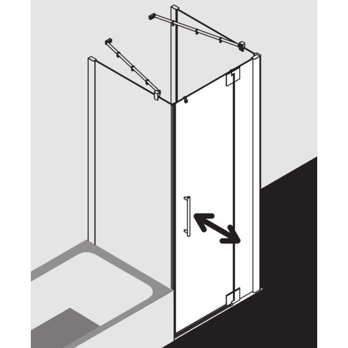 Kermi Pasa XP Pendeltür 1-fl. Festfeld für Seitenwand PX1WR07820VUK 78x200cm, silber hochglanz, ESG SR Opaco, rechts, auf Duschplatz