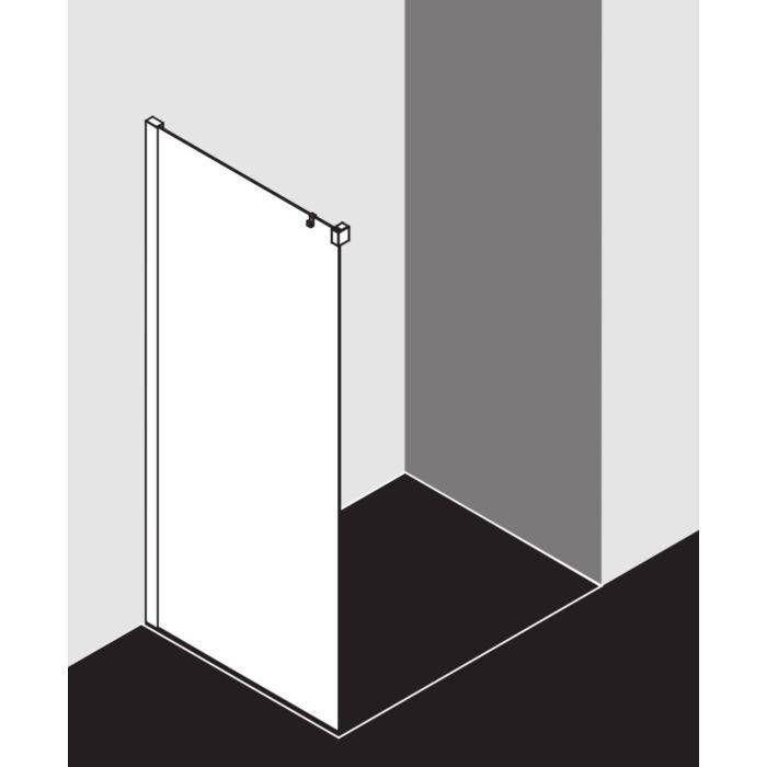 Kermi Nica Seitenwand 1-tlg. NITWL11020VAK 110x200cm, silber hochglanz, ESG klar, links, auf Duschwanne