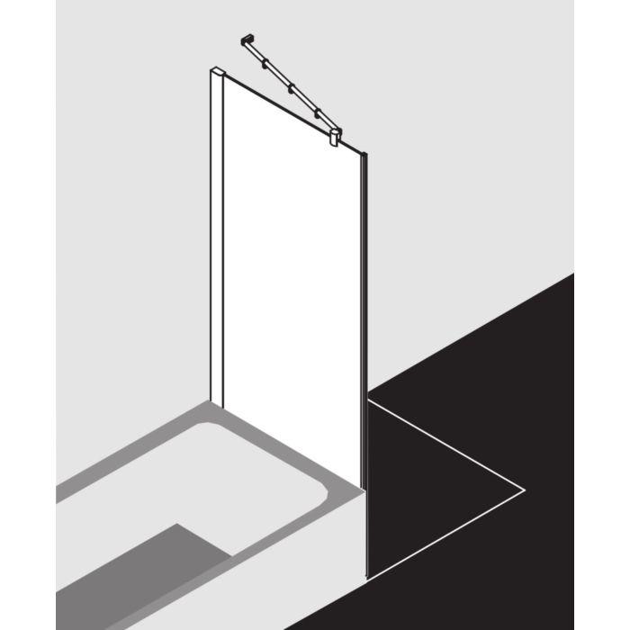 Kermi Pasa XP Seitenwand verkürzt neben Badewanne PXTVD07516VUK 75x160cm, silber hochglanz, ESG SR Opaco