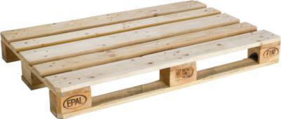 Europaletten EPAL 1, L 1200 x B 800 x H 144 mm, Tragfähigkeit bis 1500 kg, 4-seitig einfahrbar, UIC-Norm 435.2, 10 Stück