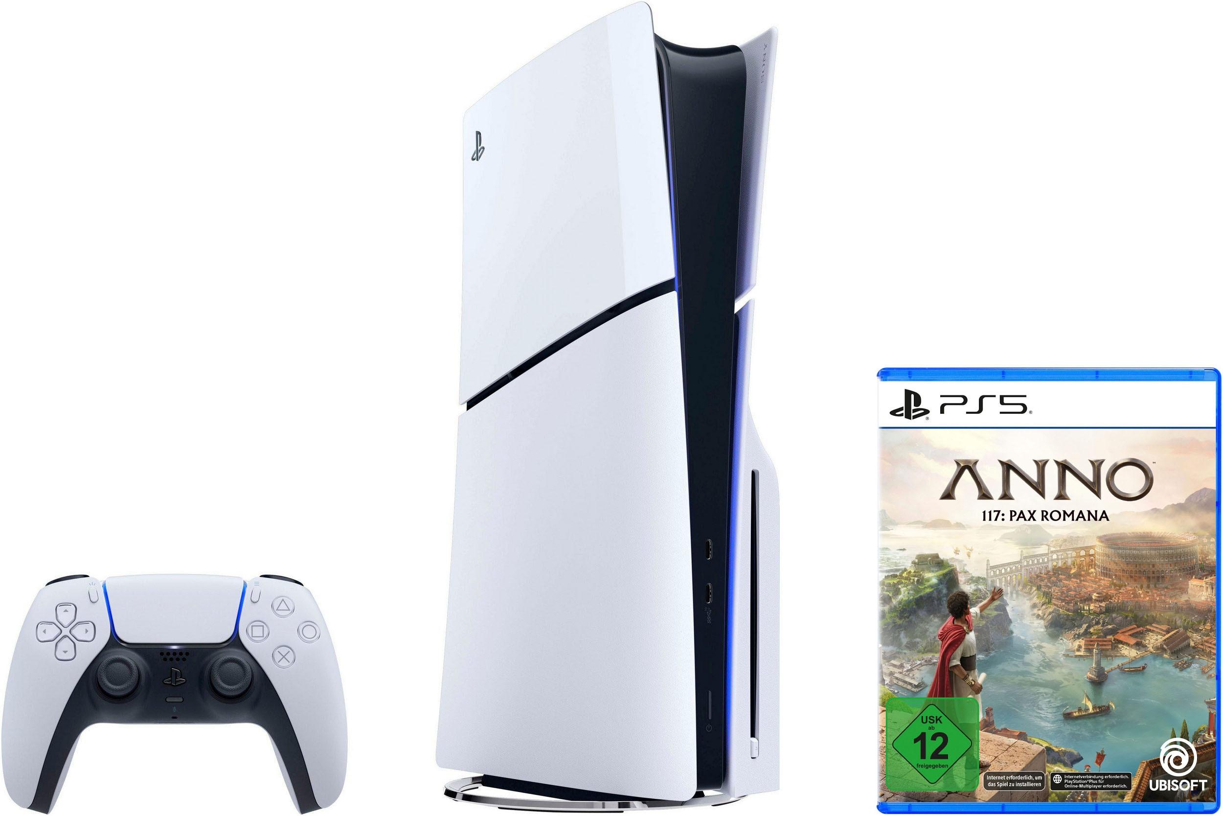 PLAYSTATION 5 Konsolen-Set “PS5 Disk Edition + Anno 117 Pax Romana”, weiß, schwarz, B:35,8cm H:9,6cm T:21,6cm, Spielekonsolen