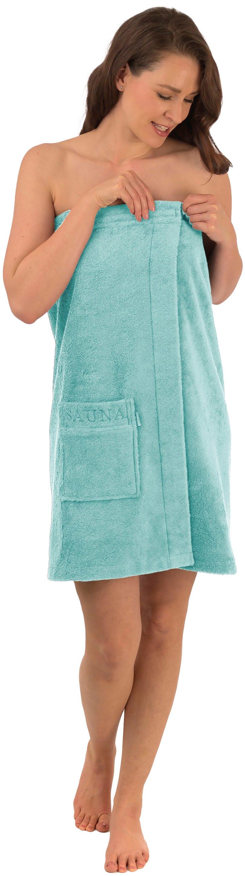 Kilt WEWO FASHION "9537T", blau (turquois), L:75cm, Frottier, Hausmäntel, schlingenfest